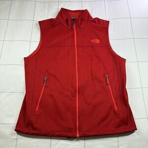 The North Face Vest Mens Large Red Apex Canyonwall Windwall Full Zip Hiking Trek